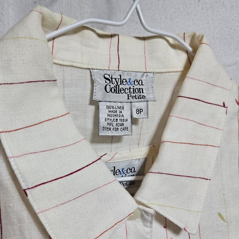 VTG 90’s/Y2K 100% Linen Sleeveless Maxi Dress w/Jacket White Floral- 8P Style Co - Picture 2 of 10